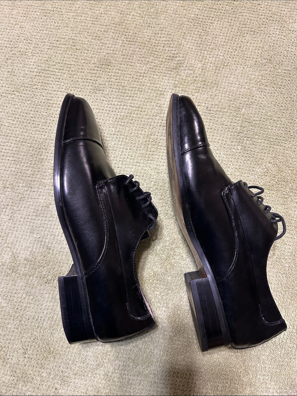 Stacy Adams Black Cap-Toe Derby Dress Shoes